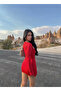 Red One Sleeve Mini Dress - 3