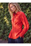 Özmarka New Season Red Pleated Women's Shirt - 3