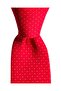 White Dot Patterned Red Silk Tie – 7.5 cm Wide - 6