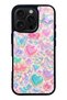 iPhone 16 Pro Y2K Glossy Phone Case with Jelly Charms Design