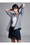 Özmarka New Season Blue Plaid Oversize Women's Shirt