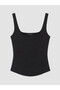 Vizyon New Season Black Square Collar Lace Detailed Women's Undershirt - 5