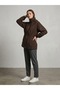 Stone Printed Hooded Drawstring Waist Zippered Coat 10720 - 2