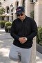 Men's Winter Thick Plus Size Black Sweatshirt - 5