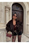 Brown Fox Bomber Coat - 3