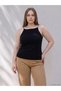 Black Plus Size Women's Tank Top with Rope Straps