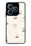 Realme C63 Glossy Phone Case with Cherry Pearl Lace Design