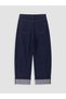 Özmarka New Season Navy Blue Barrel Fit Women's Jean Trousers - 7