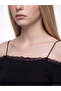 Black Lace Blouse with Rope Straps - 3