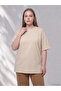 Vizyon New Season Yellow Plus Size 100% Cotton Oversize Women's T-Shirt