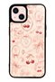 iPhone 13 Glossy Phone Case with Cherry Coquette Toile Design