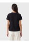 Özmarka New Season Black Crew Neck Beaded Embroidered Blouse - 4