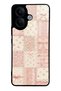 Vivo V60 Lite Glossy Phone Case with Pink Lace Patchwork Design