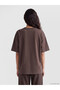 Peak New Season Brown Crew Neck Modal Blend Women's T-Shirt - 4