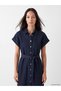 Özmarka New Season Indigo Belted Jean Shirt Dress