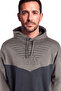 Men's Regular Fit Cotton Eagle Logo Detailed Hooded Long Sleeve Gray Sweatshirt - 3