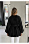 Modal Gathered Belted Blouse with Buckle - 3
