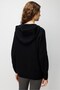 Women's Hooded Basic Zippered Wool Cardigan Black - 5