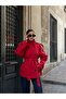 Araboy Stand Collar Buttoned Double Breasted Trench Jacket - 5