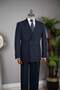 Exclusive double-breasted suit navy blue