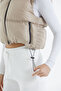 Women's Beige Crop Puffer Vest - 7