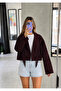 Tasseled Buttoned Crop Suede Jacket - 4