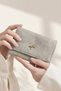 Gray Wallet with Logo Detail and Snap Fasteners - 2