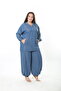 Women's Denim Hooded Plus Size Suit - 2