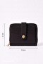 Textured Pattern Snap Closure Black Wallet - 2