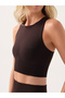 Motion Soft Textured Crop Top Brown - 3