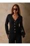 Women's Lace Detailed V-Neck Buttoned Knitwear Cardigan Wide Leg Pants Two-Piece Set - 3