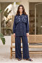 Tuniğin Front Stone Detailed Waist Drawstring Suit 2271 Navy Blue - 3