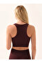 Motion Soft Textured Crop Top Burgundy - 2