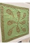 Green Shawl Patterned Board Printed Handmade Bandana 51 X 51
