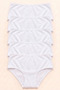 High Waist Bikini Panties 5-Piece Cotton White Women's Set
