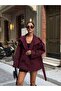 Araboy Stand Collar Buttoned Double Breasted Trench Jacket - 6