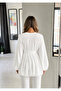 Modal Gathered Belted Blouse with Buckle - 3