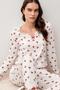 Long Sleeve Cherry Patterned 100% Cotton Pajama Set - 5