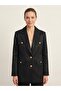 Gold Button Detailed Pocketed Blazer Jacket 4149