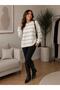 Women's Fuzzy Striped Knitwear Tunic – Soft Textured Oversized Sweater - 2
