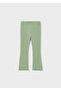 Girl's Loose-Fit Ribbed Green Leggings - 03720 - 5