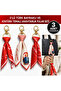 Choose Your Style: 3-Piece Turkish Flag Ataturk Themed Scarf Gold Keychain Set Bag Accessory