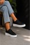Women's 5 cm Thick Sole Sneaker with Glitter Detail Casual Sports Shoes - Ecru - 3
