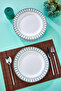 Set of 6 25.5 cm Olive Porcelain Serving Plates Ckr4251 - 3