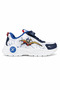 Boy's White Navy Blue Velcro Thick Sole Casual Sneaker with Superhero Figure