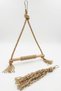 Set of 2 Natural Jute Bird Toys Wooden Swing and Stress Rope Parrot Toy - 2