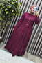 Women's Clothing Large Size Pressed Modal Cupra Layered Buttoned Dress - 6
