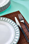 Set of 6 25.5 cm Olive Porcelain Serving Plates Ckr4251 - 4
