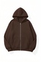 Unisex Soft Textured Oversize 3 Thread Zipper Sweatshirt - 2