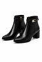 Avelia Black Rustic Women's Daily Ankle Buckle Detailed Pointed Toe Thick Heeled Elegant Stylish Boots Bootie - 2